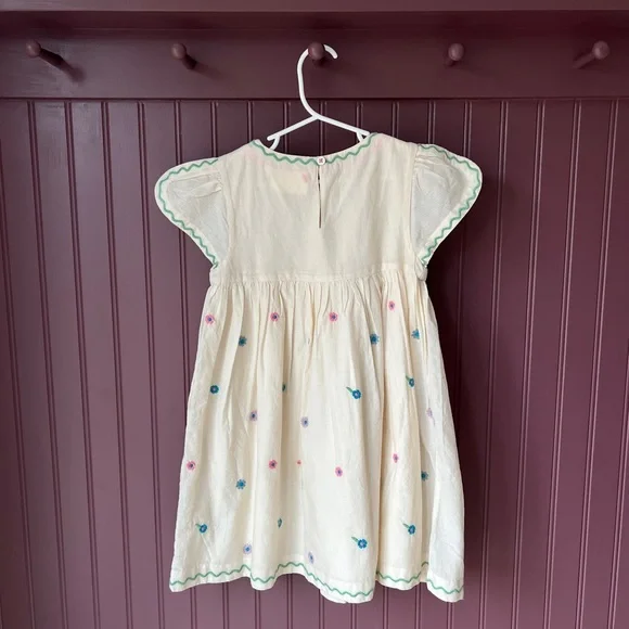 Mini Boden Cream Flutter Sleeve Sundress - Picture 5 of 6